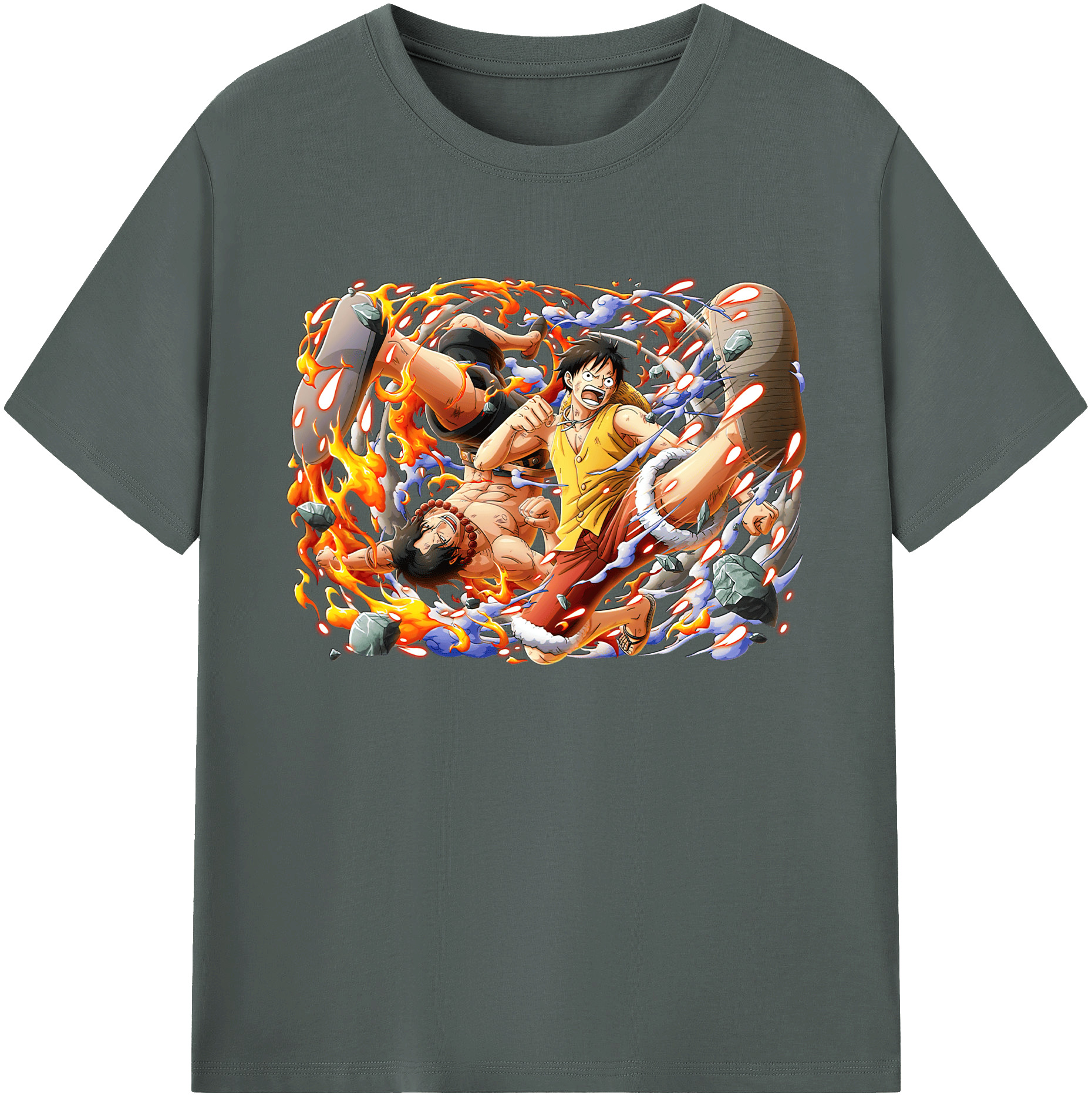 ワンピース モンキー・D・ルフィ ONE PIECE Monkey D. Luffy 綿100％ メンズ半袖Tシャツ｜肌触りやわらか＆通気性